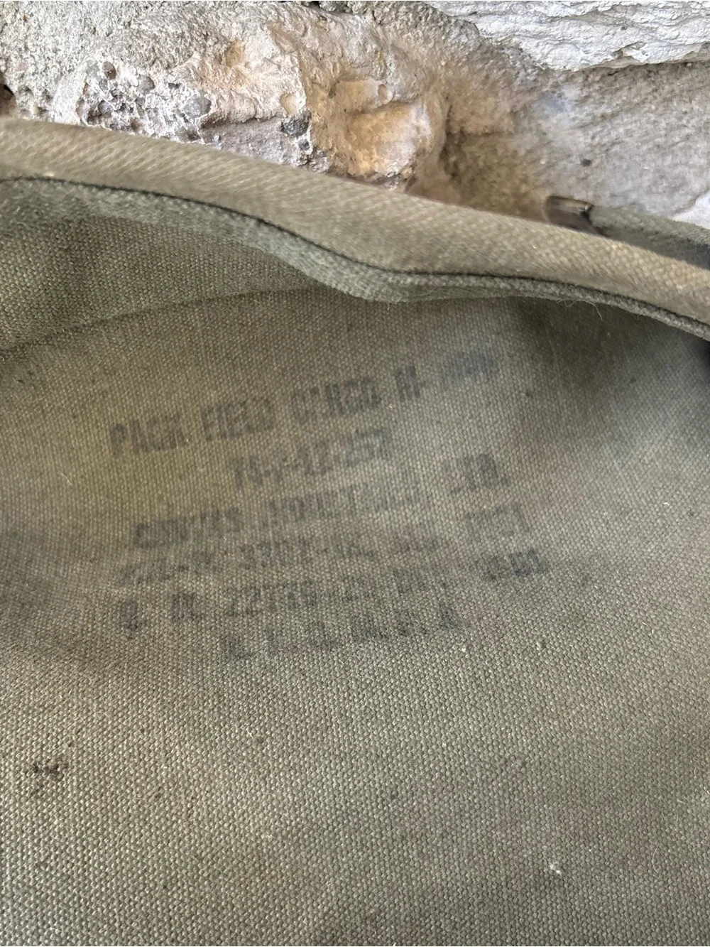 Military Issued US Army Pack Field Cargo Bag M-1945 Green Canvas